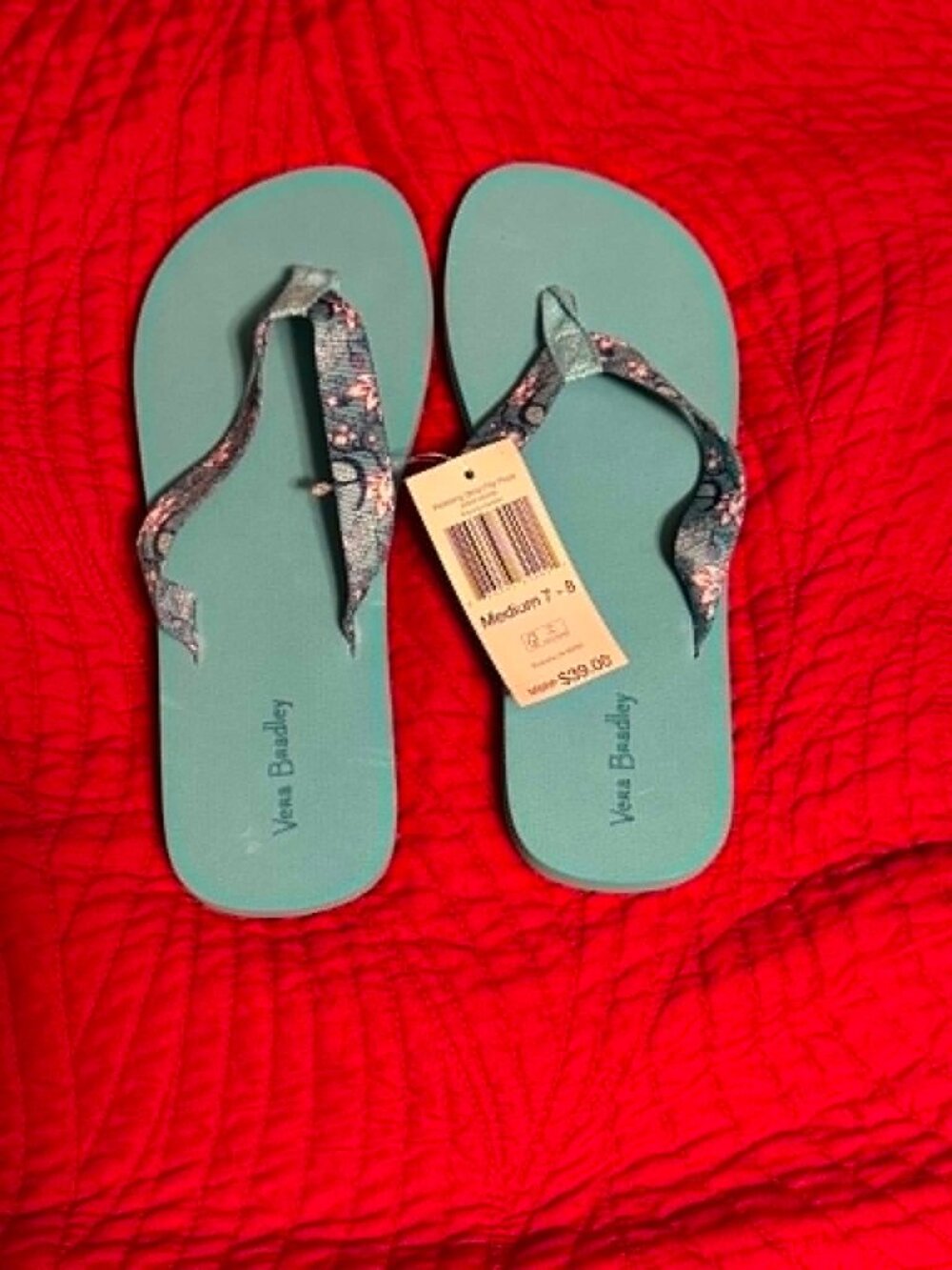 Vera Bradley Flip Flops NWT size 7/8
